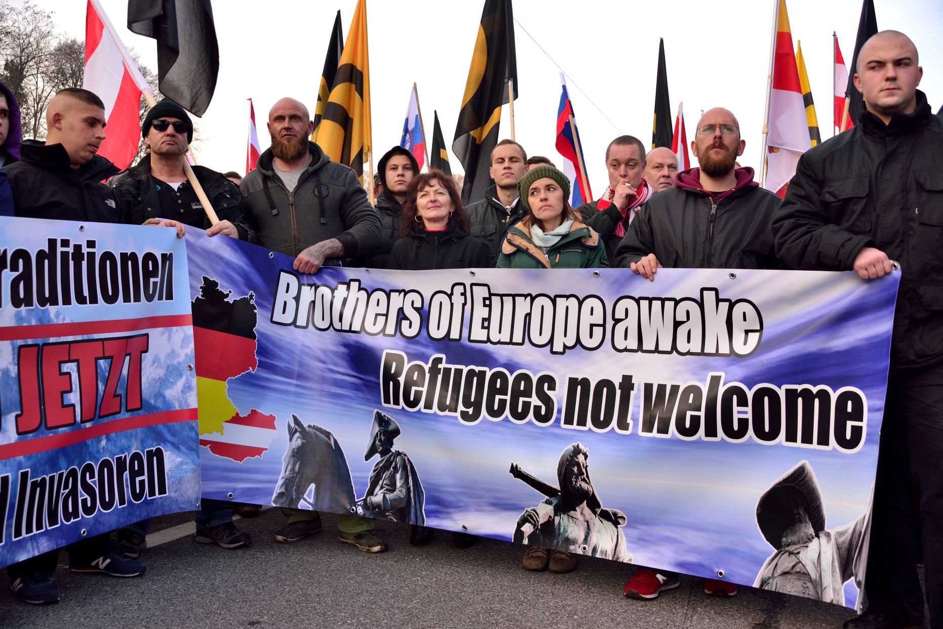 Anti-refugee activists in Austria.