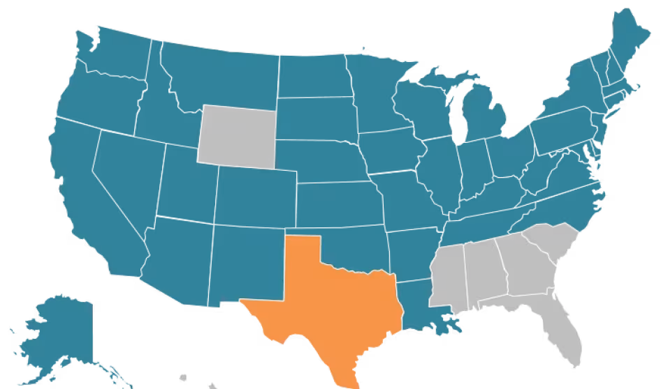 A map of states affirming their consent to accept refugees