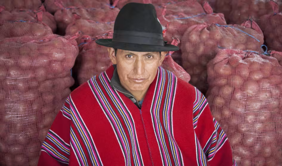 A man with potatoes in Ecuador