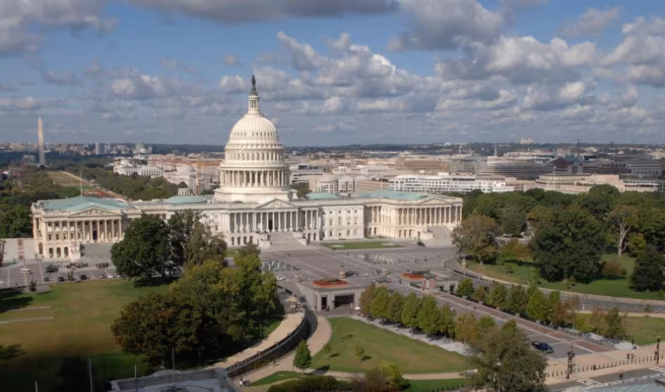 Aerial photo of the U.S. Capitol