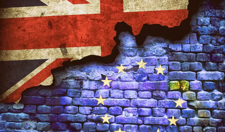 UK and EU flag art