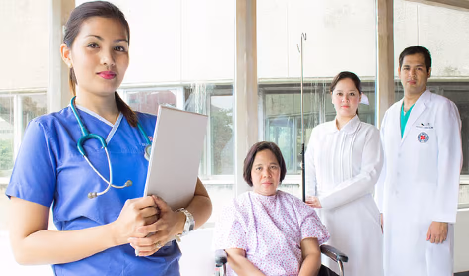 Filipino nurse and patients