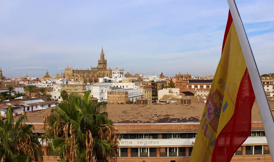 Spanish flag over Sevilla