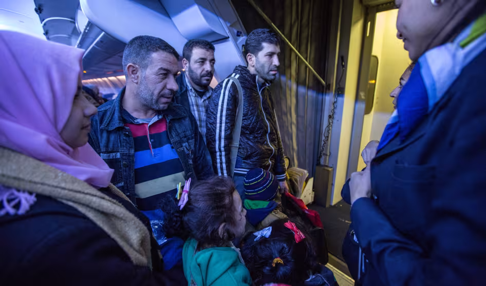 A family of Syrian refugees arrives in Toronto