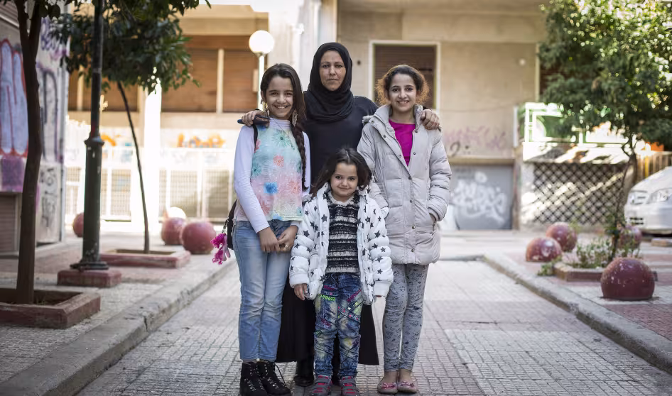 Syrian family in Greece