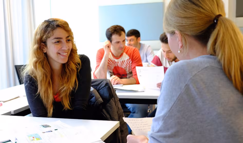 A language class for asylum seekers at the University of Salzburg