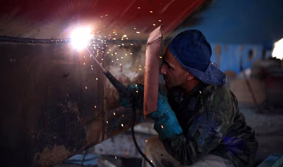 Welder at work