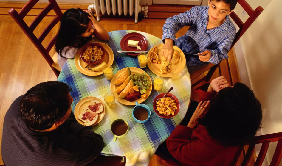 Family eating together