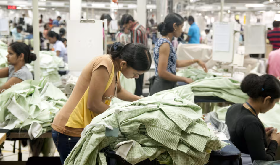Migrant workers at a textile factory in Jordan