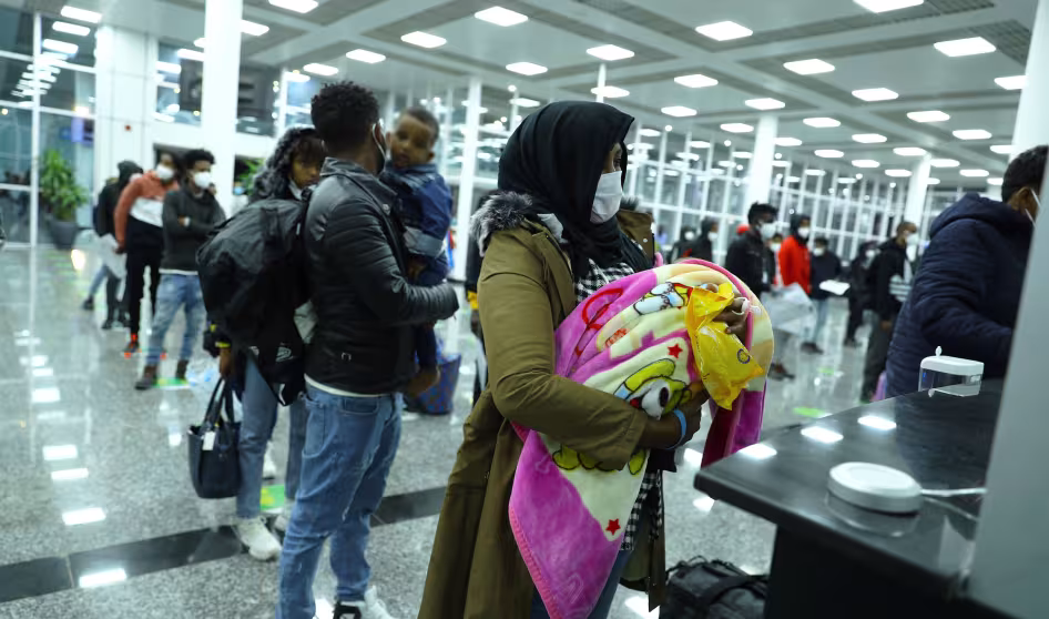 Refugees & asylum seekers arrive in Rwanda as part of the Emergency Transit Mechanism.