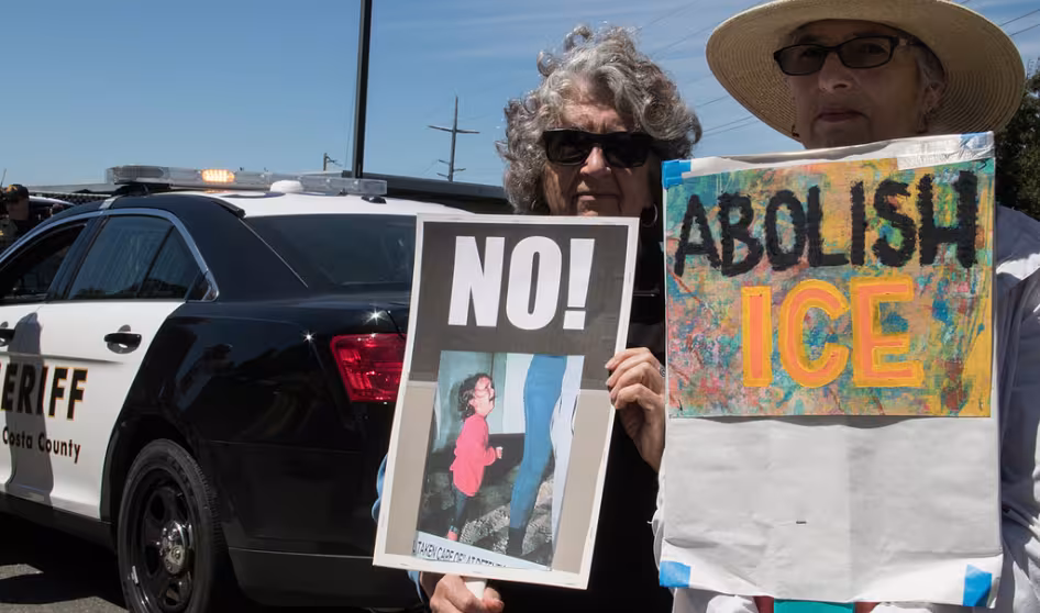 Protest at an immigration detention facility