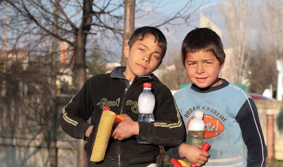 Two Albanian children