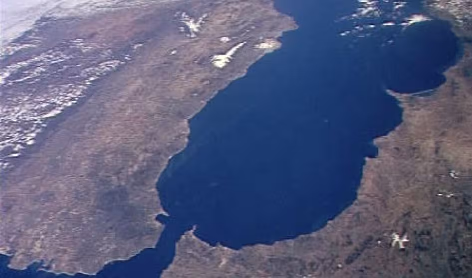 The Strait of Gibraltar is a migration passage for tens of thousands of Moroccans each year. (Photo courtesy of NASA) 