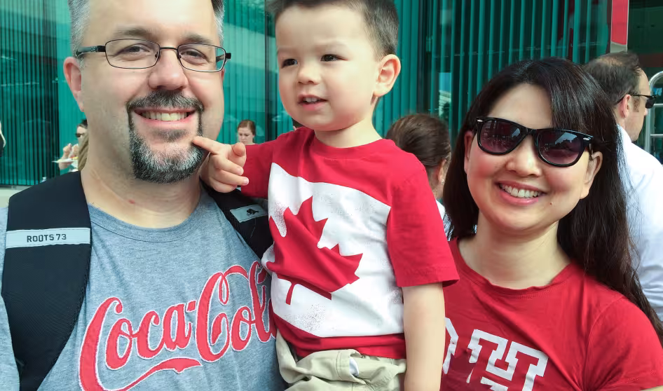 Canadian family on Canada Day