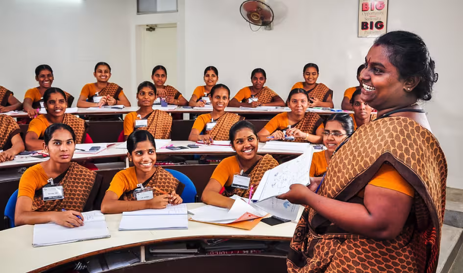 Indian nurses in a classroom