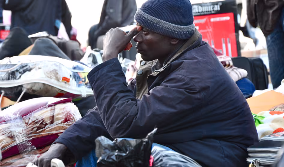 Stranded migrant during crisis