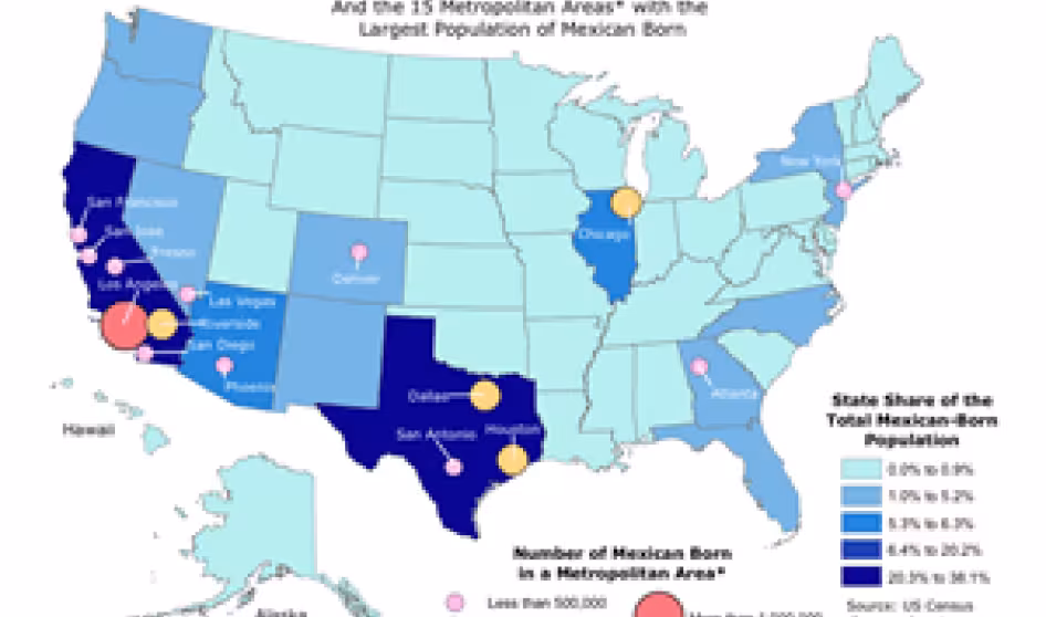 Spotlight on Mexican Immigrants April 2008 map