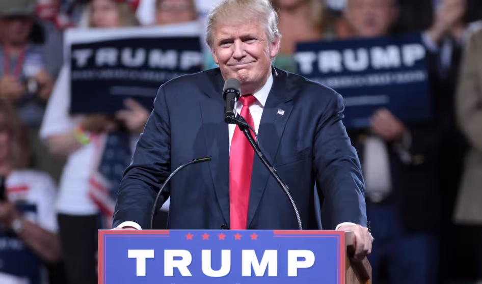 Trump at a rally in Phoenix.
