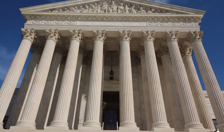 The U.S. Supreme Court building's west entrance