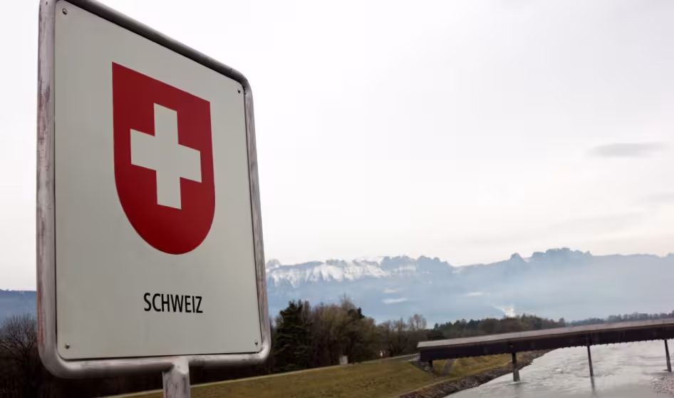 A Swiss border sign.