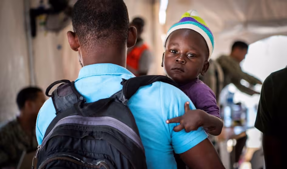 Haitians at a medical site in Jeremie, Haiti.