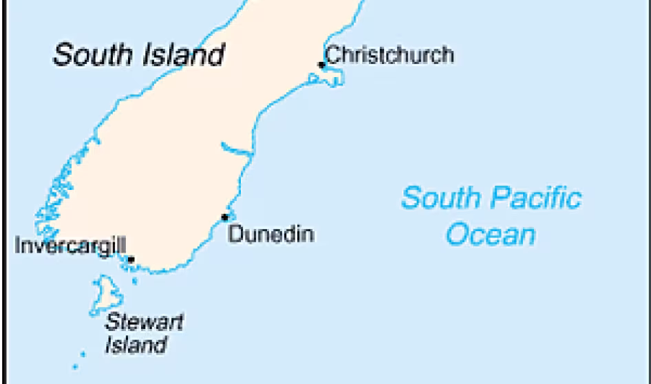 A map of New Zealand