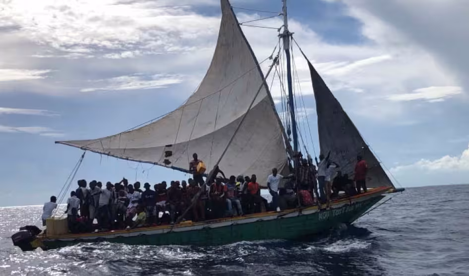 Migrants from Haiti intercepted by U.S. authorities off the coast of Florida.