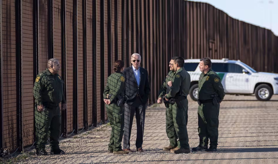 President Joe Biden at the U.S.-Mexico border.