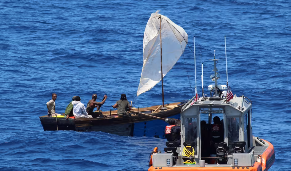 The U.S. Coast Guard interdicts a vessel with Cuban migrants.