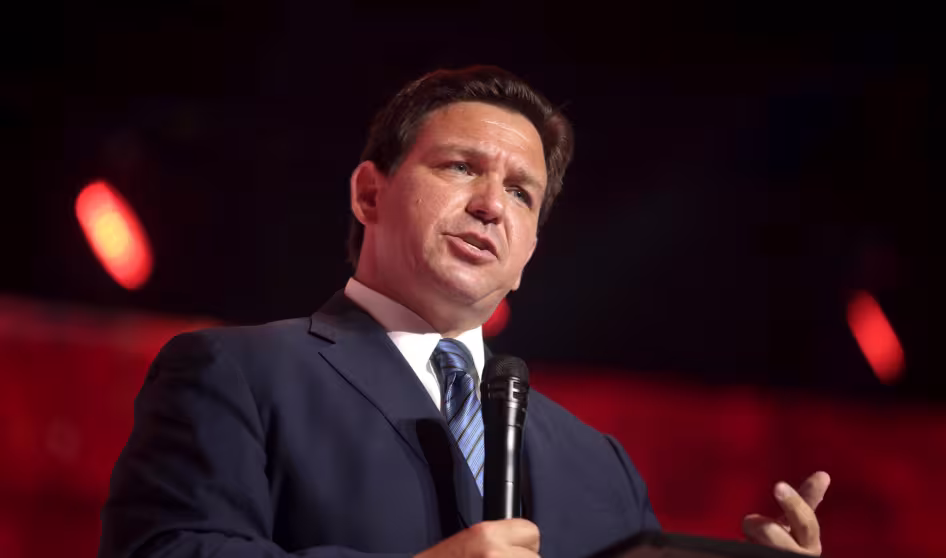 Florida Governor Ron DeSantis at a conference in Tampa.