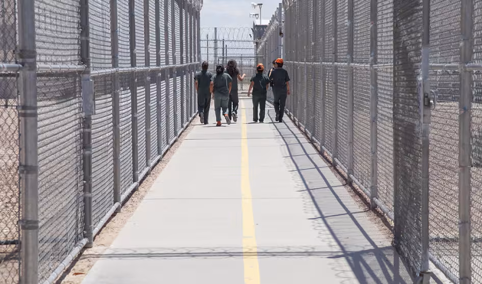 People at the Eloy immigrant detention facility.