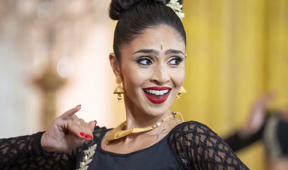 A dancer at a Diwali celebration