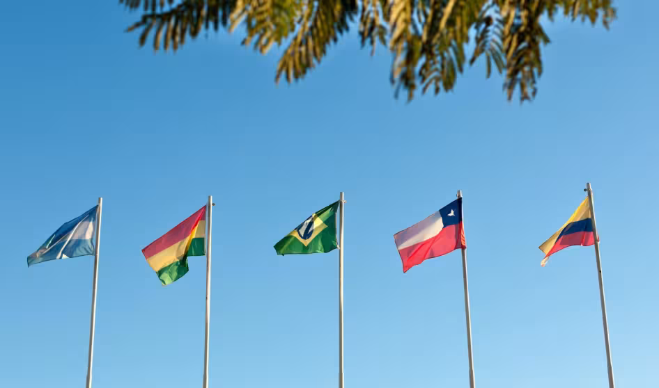 Banderas de pa&iacute;ses sudamericanos.
