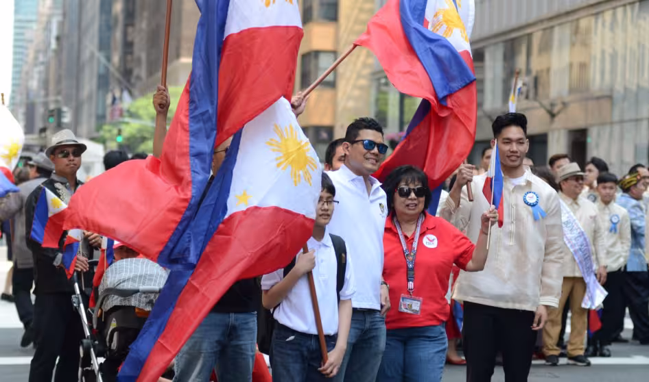 Marchers at the Philippine Independence Day Parade in New York City.