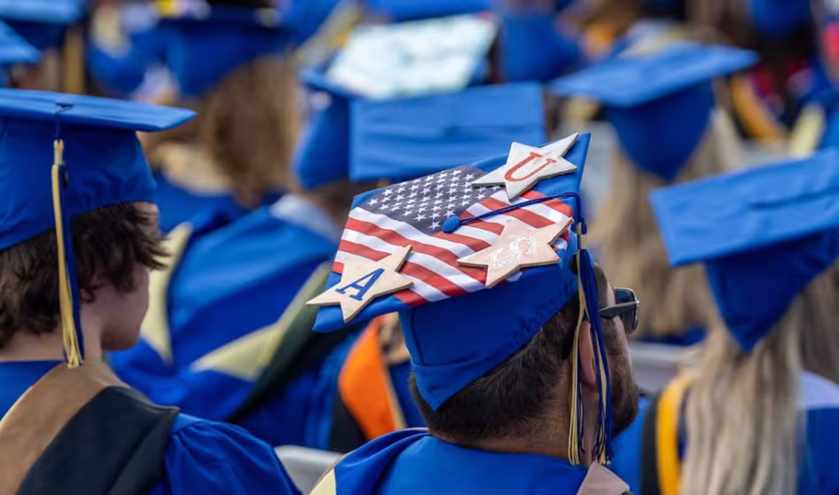 A graduation ceremony at the University of Delaware.