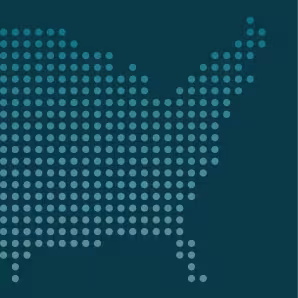 Dotted style map of the United States
