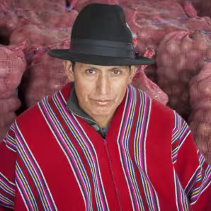 A man with potatoes in Ecuador