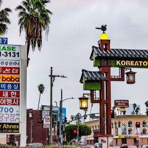 A sign identifying Koreatown in Los Angeles