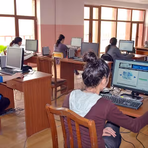 Photo of computer lab at the Jugaani village school in Georgia