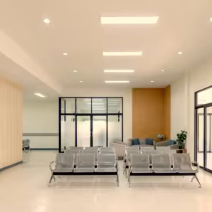 Empty hospital waiting area