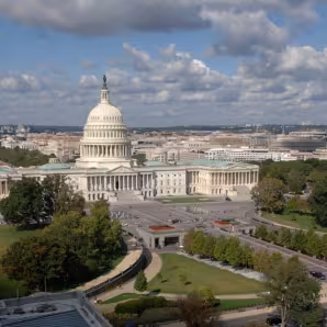 Aerial photo of the U.S. Capitol
