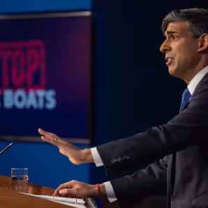 Prime Minister Rishi Sunak at a press conference