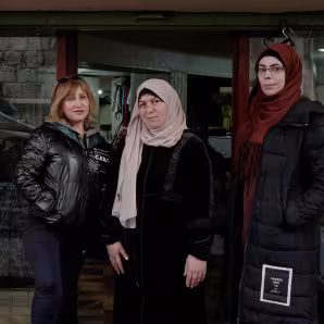 Three Syrian refugee women in Lebanon