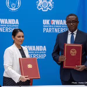 Home Secretary Priti Patel & Rwandan Foreign Affairs Minister Vincent Biruta hold asylum accord