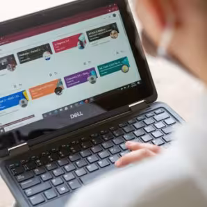 Student looking at computer 