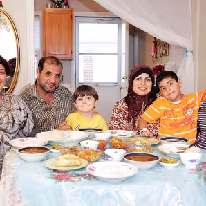 Iraqi family living in the United States after being resettled as refugees