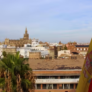 Spanish flag over Sevilla