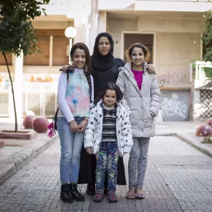 Syrian family in Greece