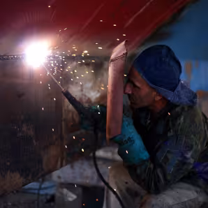 Welder at work