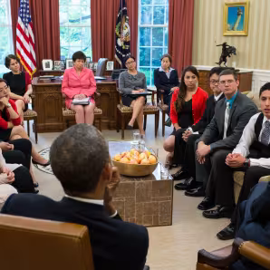 President Obama and Vice President Biden meet with DACA recipients in the Oval Office